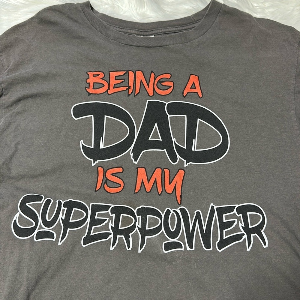 Gray Graphic T-Shirt with Bold Text